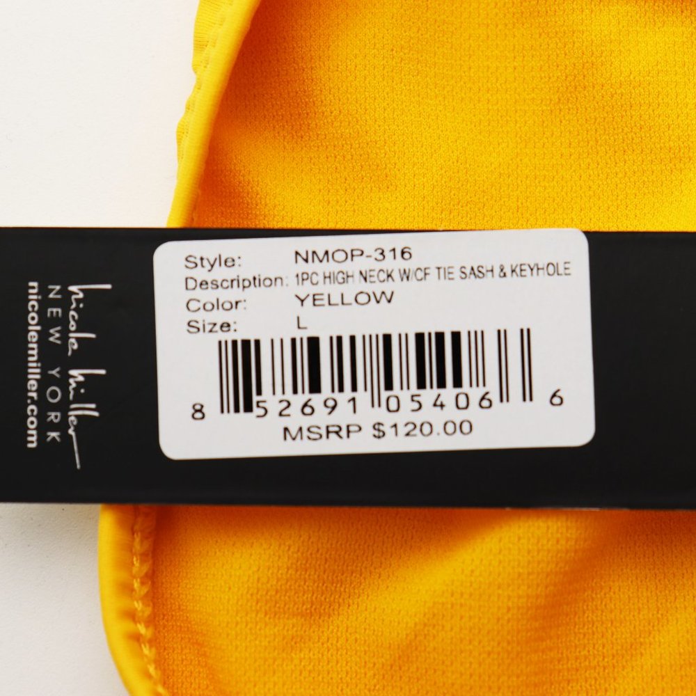 NWT Nicole Miller One-Piece Tie Front Swimsuit L - Picture 5 of 8